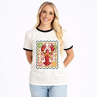 Simply Sage Market - Lobster Stamp Checkered Women's Ringer Graphic T-Shirt