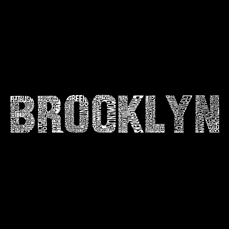 LA Pop Art Brooklyn Neighborhoods - Mens Word Crew Sweatshirt