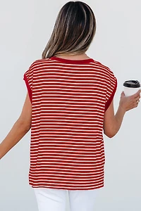 Threaded Pear Women's Annika Stripe Round Neck Tank Top
