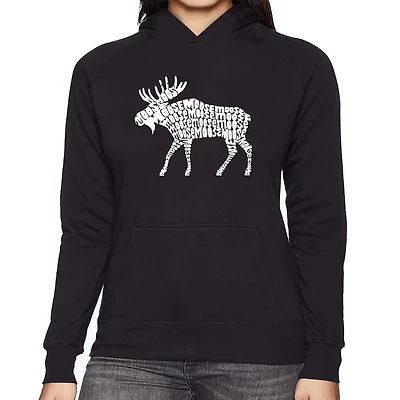 LA Pop Art Moose - Women's Word Hooded Sweatshirt