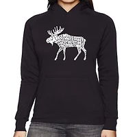 LA Pop Art Moose - Women's Word Hooded Sweatshirt