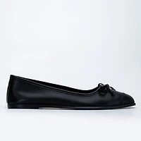 Forever & Always Womens Brooklyn Leather Ballerina Flats