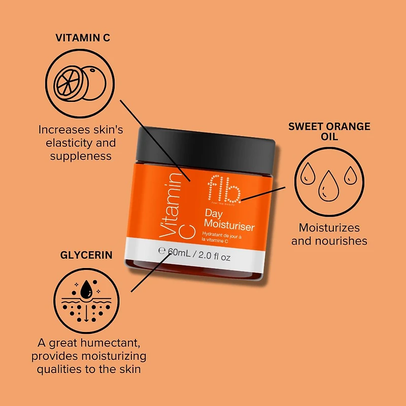 Feel Like Beauty Vitamin C Day Moisturiser 60ml - Brightening, Dark Spot Corrector