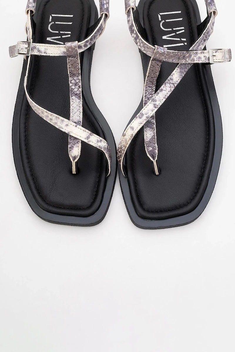 Forever & Always Womens Morgana Leather Thong Sandals