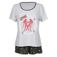 MeMoi Women's Gemini Zodiac Sign PJ Short Set