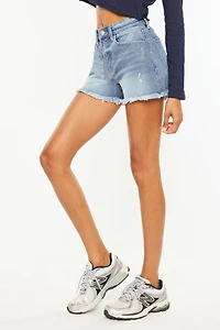 KanCan Women's Essentials High Rise Mom Shorts Janelle