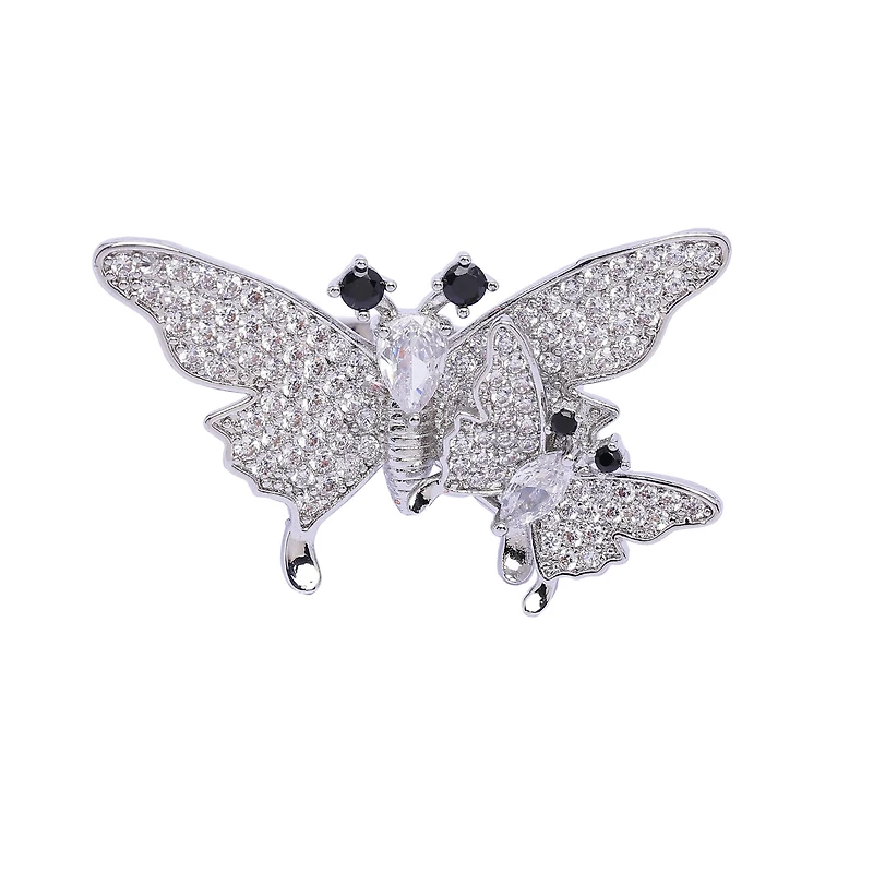 AGP Paris Women's Silver-Tone Flutter Butterfly Adjustable Ring