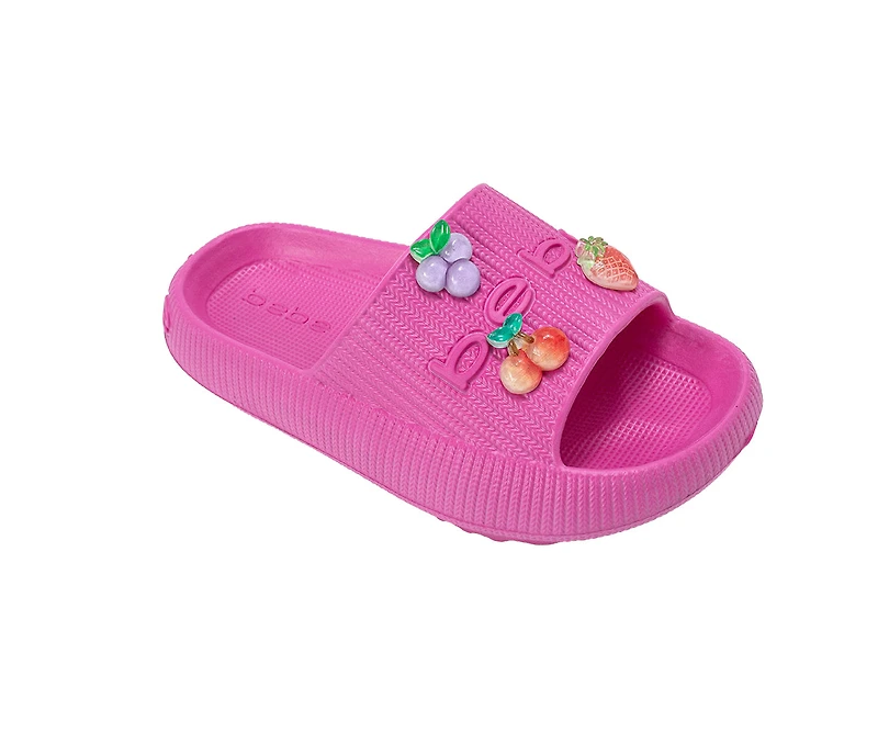 bebe Girl's EVA Slide Sandals with Fruit Charms