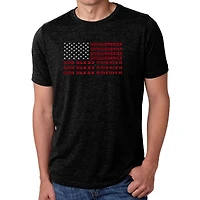 LA Pop Art Men's Cotton/Poly Blend Word T-Shirt - God Bless America