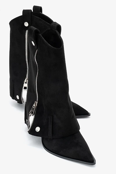 Prologue Shoes Womens Lola Zip Pointed Toe Heel Boot