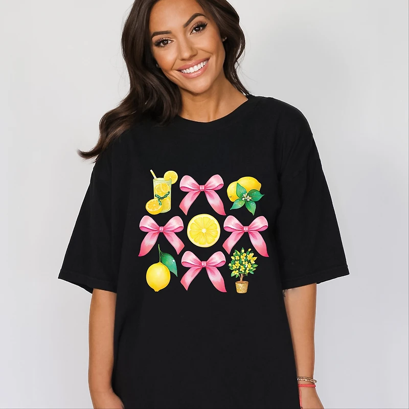 Simply Sage Market - Coquette Lemonade Chart Women's Garment Dyed Graphic T-Shirt