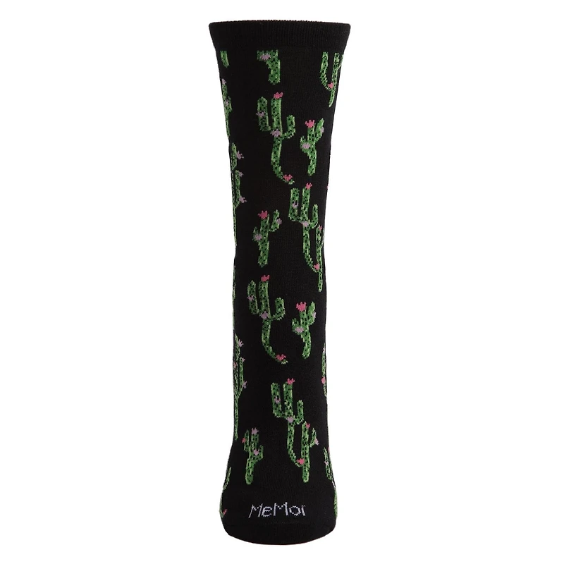 MeMoi Cactus Bamboo Blend Crew Socks
