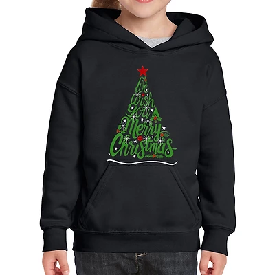 LA Pop Art Girls Word Hoodie - We Wish You A Merry Christmas