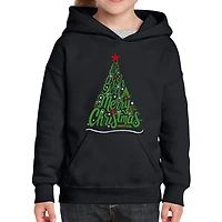 LA Pop Art Girls Word Hoodie - We Wish You A Merry Christmas