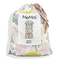 MeMoi Women's Coral Reef Notch Collar Cotton Blend Pajama Set