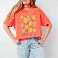 Simply Sage Market - Boho Lemon Sweet Without Sour Women's Garment Dyed Graphic T-Shirt