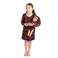 Leveret Girl & Doll Matching Plaid Long Sleeve Nightgown Set