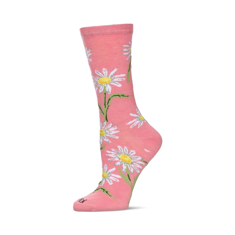 MeMoi Women's Daisy Bamboo Crew Socks