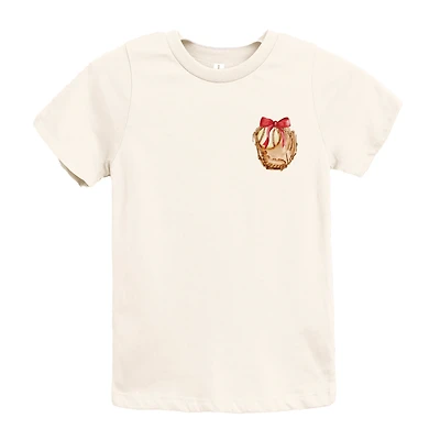 The Juniper Shop - Watercolor Baseball Collage Coquette Front and Back Design Youth Short Sleeve Graphic T-Shirt