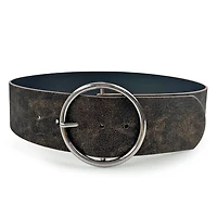 AGP PARIS Brown Round Buckle Women's Belt