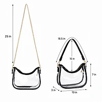 Alilang Women's Clear PVC Crossbody Shoulder Bag with Zipper and Chain Strap