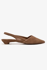 Forever & Always Womens Berlina Leather Slingback Pump