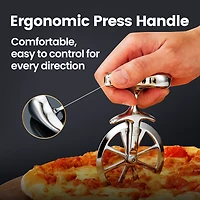 Gourmet Easy Pizza Cutter, Stainless Steel Ultra Sharp Pastry Cutter, No-Wobble, Easy to Clean