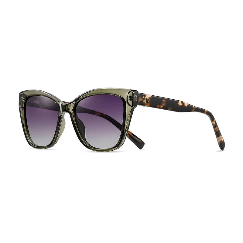AGP PARIS Women's Cat Eye Acetate Polarized Lens UV400 Sunglasses