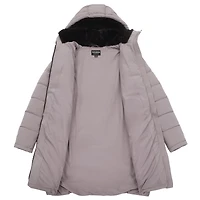 Rokka&Rolla Womens Long Heavyweight Puffer Jacket With Fleece-lined Hood