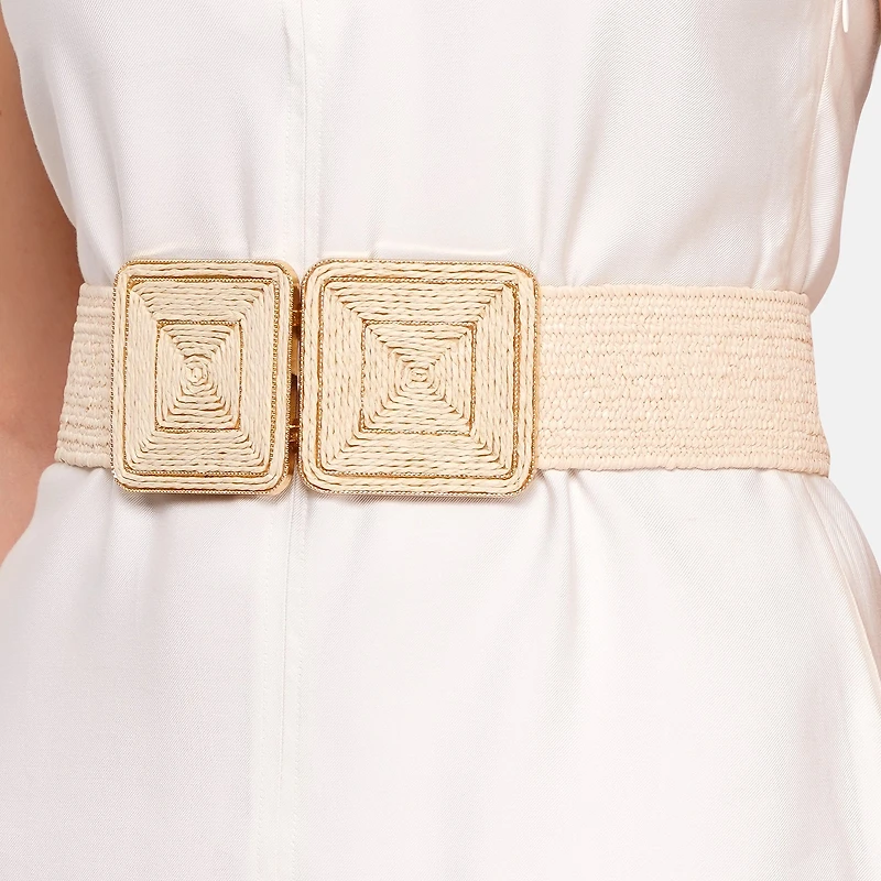 AGP PARIS Beige Hook Buckle Women's Belt