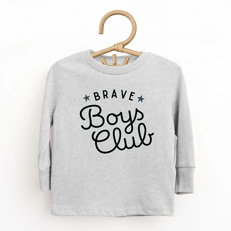 The Juniper Shop - Brave Boys Club Cursive Toddler Long Sleeve Graphic Tee