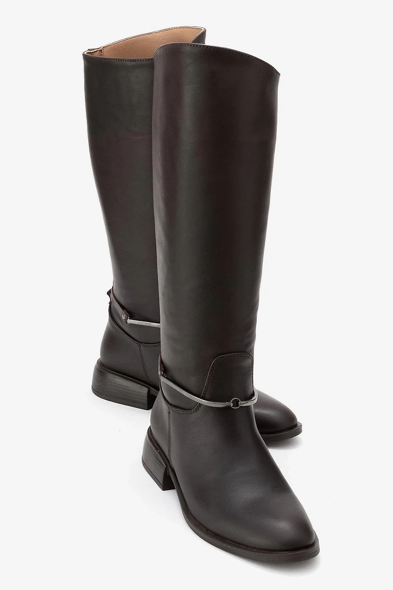 Forever & Always Womens Ansel Leather Riding Boot
