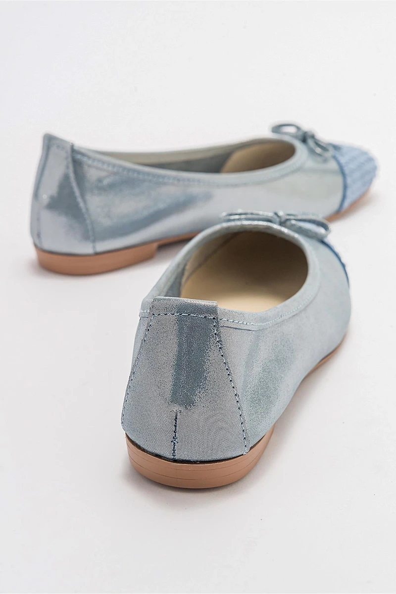 Forever & Always Womens Copos Leather Bow Cap Toe Ballet Flats