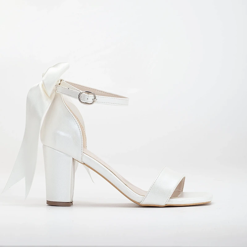 Forever & Always Womens Noelle Bridal Heeled Sandals with Ribbon