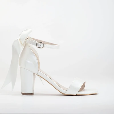 Forever & Always Womens Noelle Bridal Heeled Sandals with Ribbon
