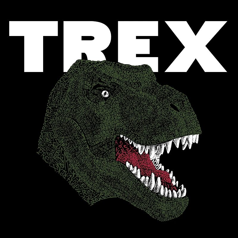 LA Pop Art Girls Word T-Shirt - T-Rex Head