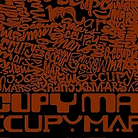 LA Pop Art Occupy Mars - Men's Word Crew Sweatshirt