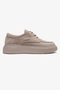 Forever & Always Womens Mareon Leather Lace Up Sneaker