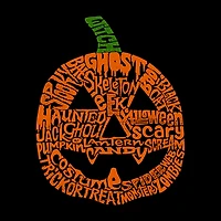 LA Pop Art Men's Pumpkin Word T-Shirt - Crew Neck, 100% Cotton