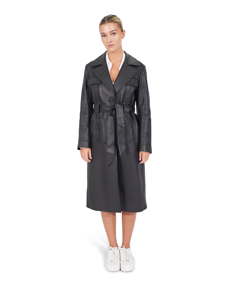 Belle & Bloom Womens Unstoppable Leather Trench