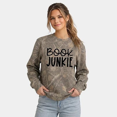 Simply Sage Market - Women's Camo Sweatshirt Book Junkie