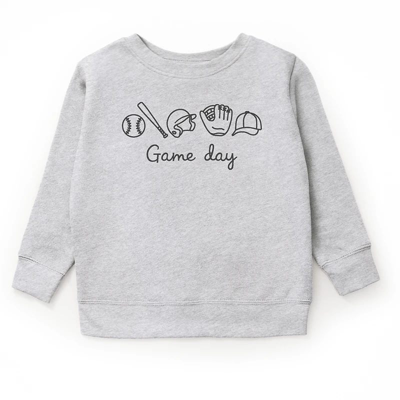 The Juniper Shop - Embroidered Baseball Game Day Icons Youth Graphic Sweatshirt