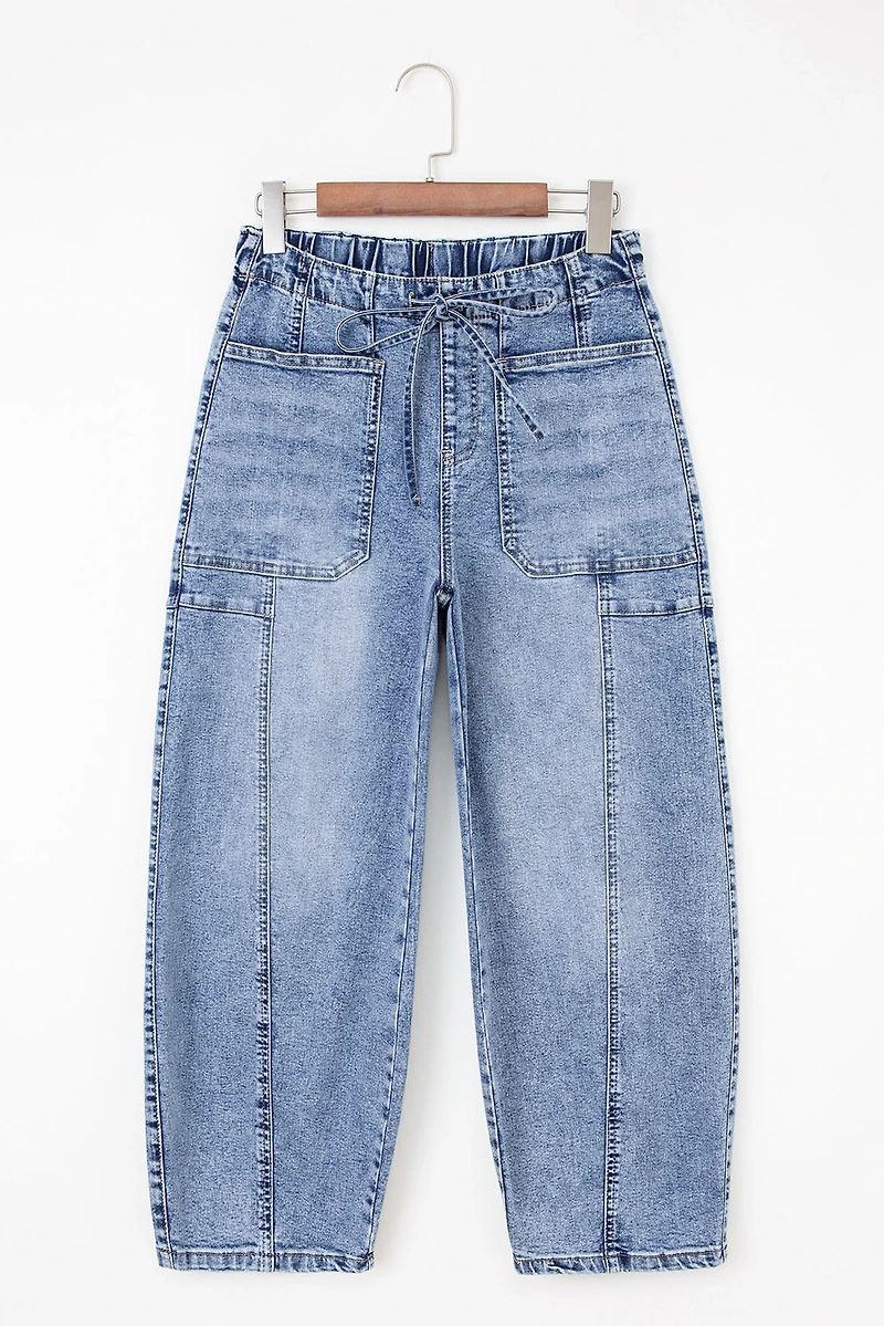 Threaded Pear Women's Bella Paperbag Waist Barrel Jeans