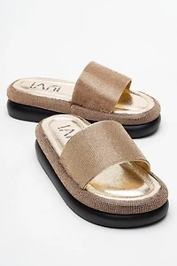Prologue Shoes Womens Oeste Rhinestone Platform Sandal