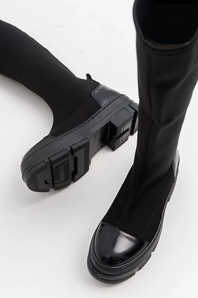 Prologue Shoes Womens Bella Stretch Scuba Knee High Boot