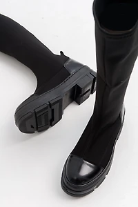 Prologue Shoes Womens Bella Stretch Scuba Knee High Boot