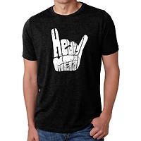 LA Pop Art Men's Cotton/Poly Blend Word T-Shirt - Heavy Metal