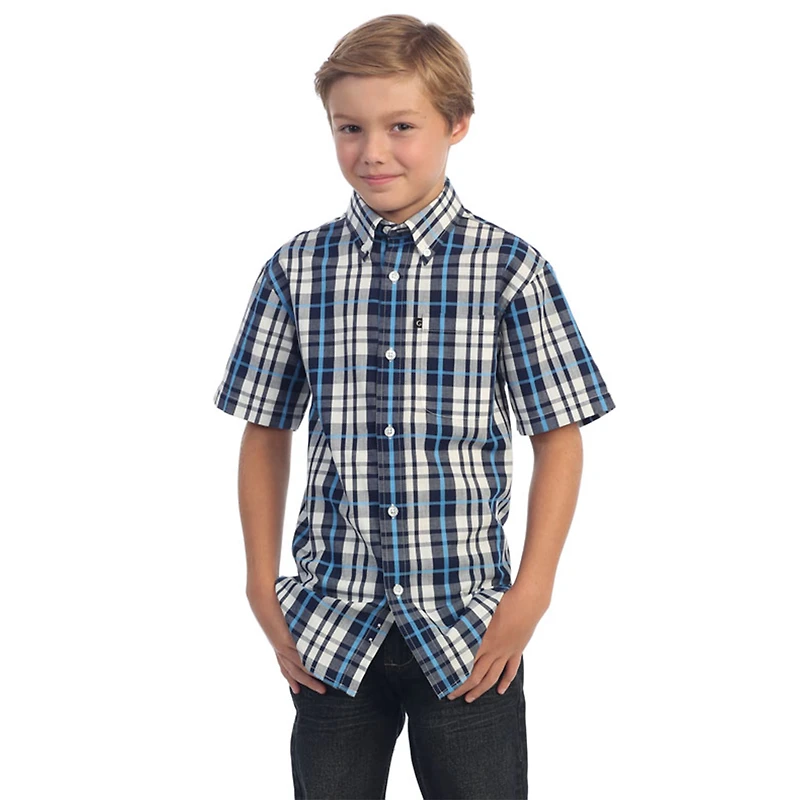 Gioberti Boy's Casual Plaid Checkered Short Sleeve Button Down Shirt