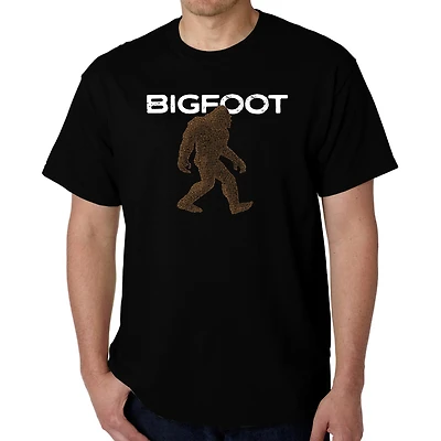 LA Pop Art Men's Bigfoot Word T-Shirt