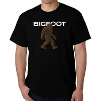 LA Pop Art Men's Bigfoot Word T-Shirt